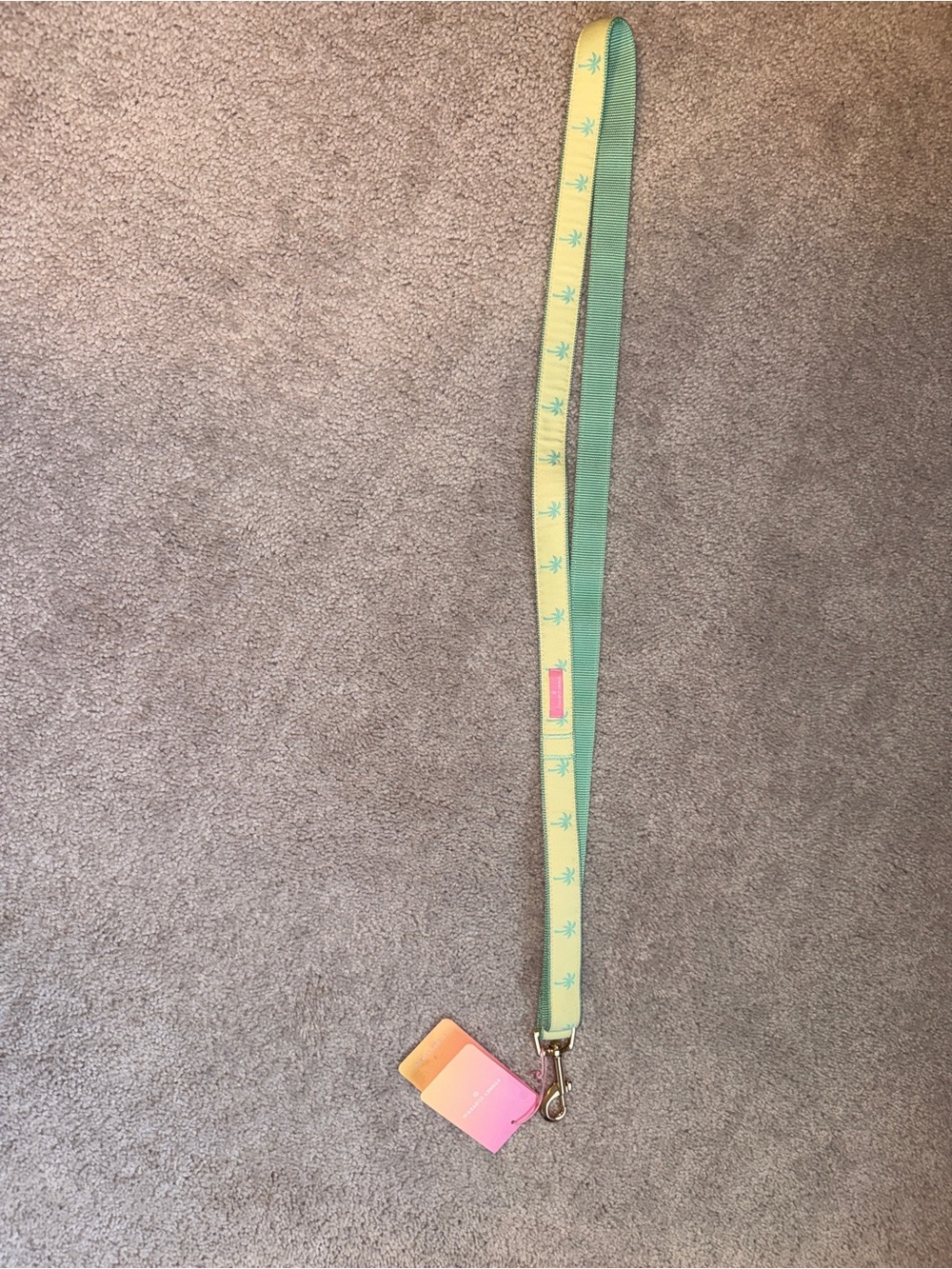 Stoney Clover Lane Yellow & Mint Palm-Print Dog Leash